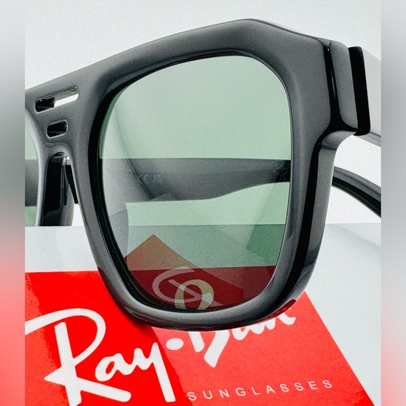Ray-Ban Sunglasses RB4397 Corrigan Bio-based Polished Black Frame Green Lenses - Picture 12 of 13